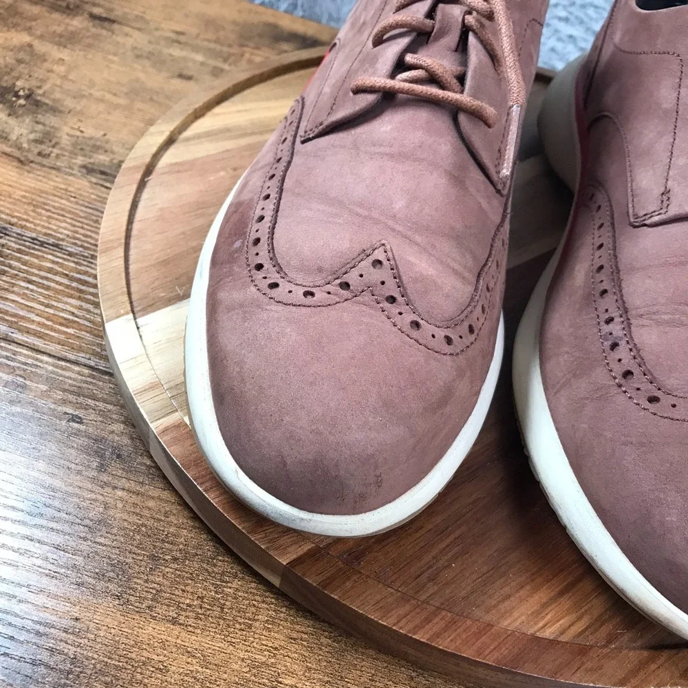 Cole Haan Grand Troy Wingtip Oxford Mens 11M Pavement Brown Suede Derby Shoes‎